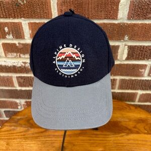 Alpine Design Mens Circle Patch Trucker Soft FELT Hat Color Navy Snap back NEW